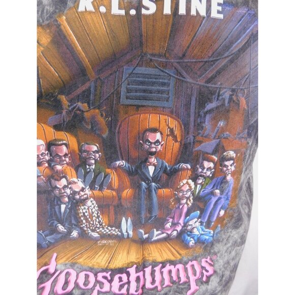 Goosebumps Shirt Mens Large Black Gray Acid Wash R.L. Stine Slappy Graphic Tee - Picture 4 of 10